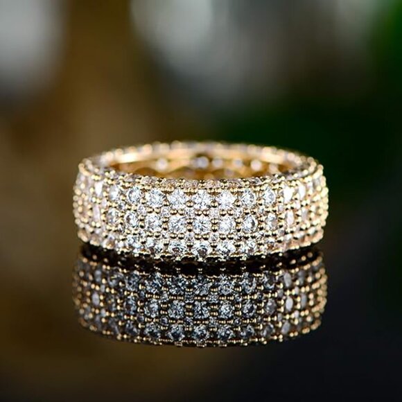 Neiman Marcus Gold Plated  Eternity Ring Wedding Band - Picture 2 of 3